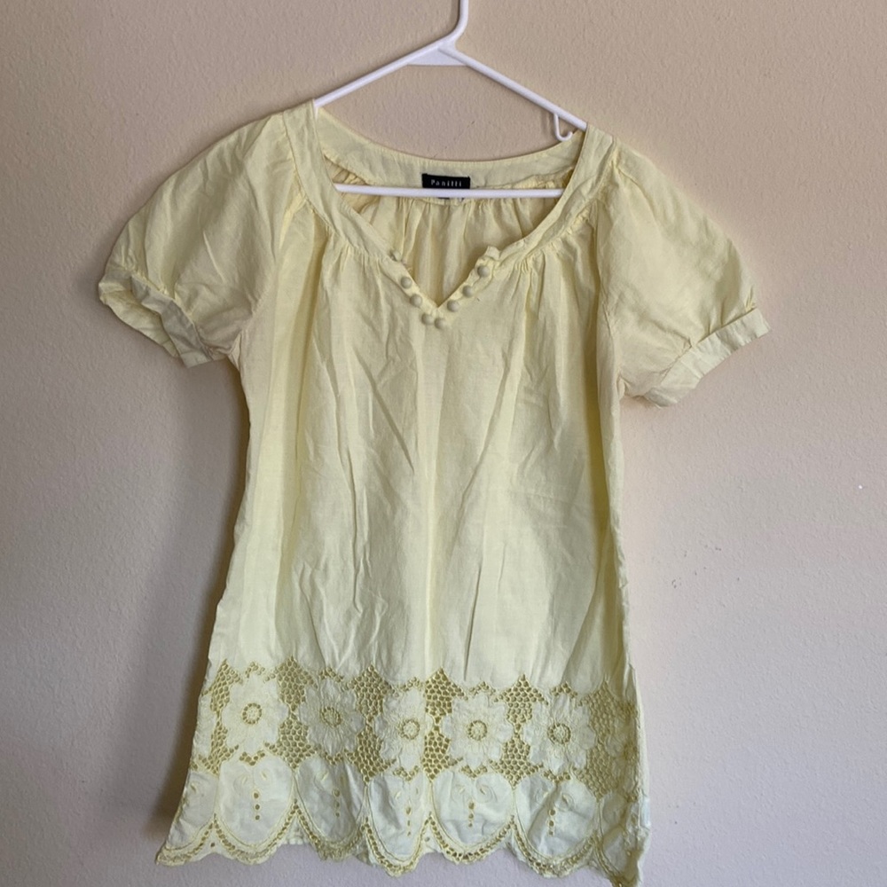 Panilli cotton blouse size M. Pretty detail bottom of the blouse.